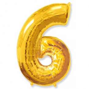 Шар гелиевый цифра 6 (40х102 см) в Мытищах