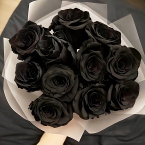 Букет "Черная королева" из 11 черных роз Эквадор (60 см) в Мытищах