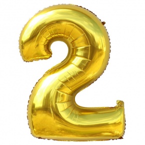 Шар гелиевый цифра 2 (40х102 см) в Мытищах