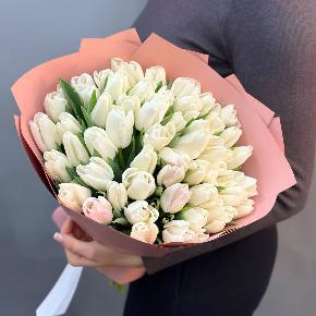 Букет из 49 белых тюльпанов в Мытищах