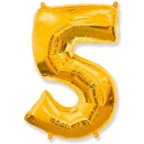 Шар гелиевый цифра 5 (40х102 см) в Мытищах
