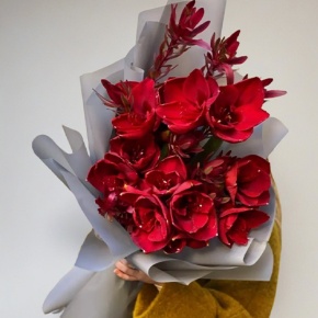 Букет из амариллисов и сафари в Мытищах