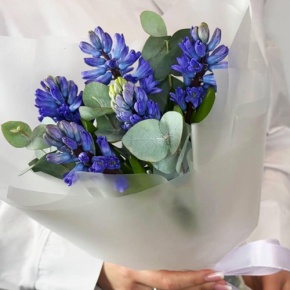 Букет "Мини" из 5 ароматных гиацинтов и эвкалипта в Мытищах