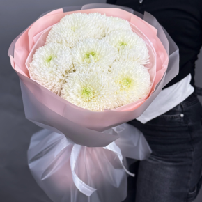 Нежный букет из 7 хризантем Магнум в Мытищах