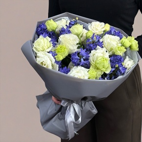 Букет из ароматных гиацинтов и эустом в Мытищах