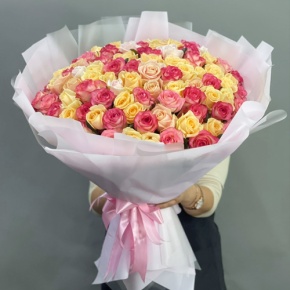 Букет из 101 розы  микс (70 см) в Мытищах