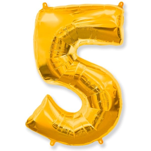 Шар гелиевый цифра 5 (40х102 см) в Мытищах