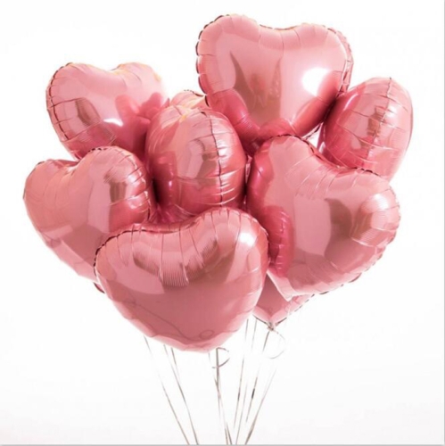 Сердце розовое фольгированный шар с гелием (45 см) в Мытищах