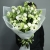 Букет "Грин ти" из кустовых роз, гербер и эустом в Мытищах
